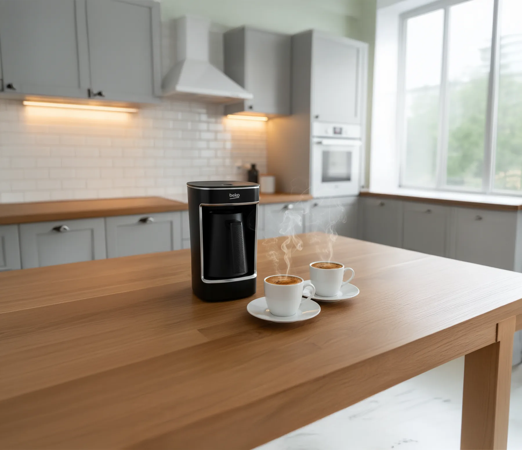 Beko kahve makinası AI ürün anlatımı görseli